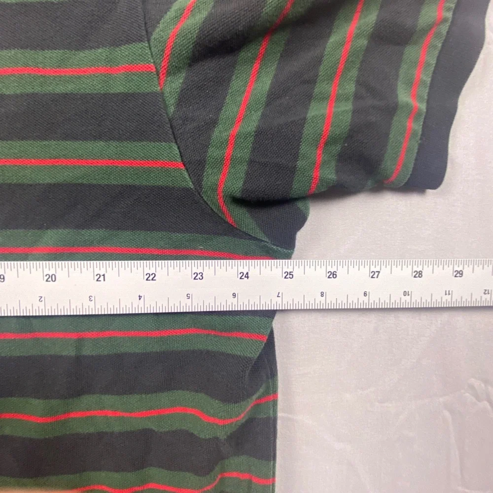 Polo Ralph Lauren XXL Striped Polo Shirt Blue Tag Green Gray Red Pony Vintage